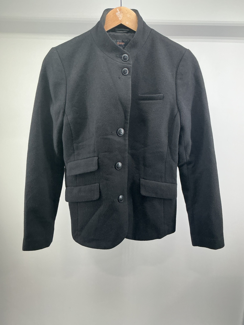 Italian Wool Stand Collar Blazer